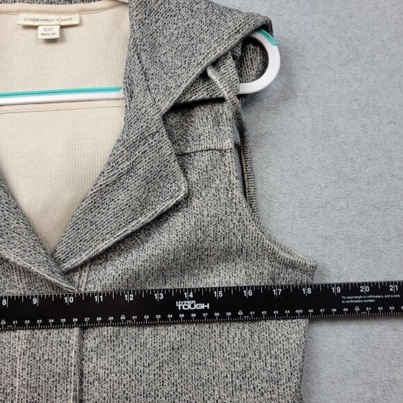 Coldwater Creek Vest Womens Size Medium Snap Front Sweater Knit Hooded Gray - Picture 2 of 10